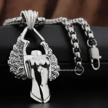 925 пробы Серебряный голый Ангел Кулон Мужской байкер рок панк кулон 8N027