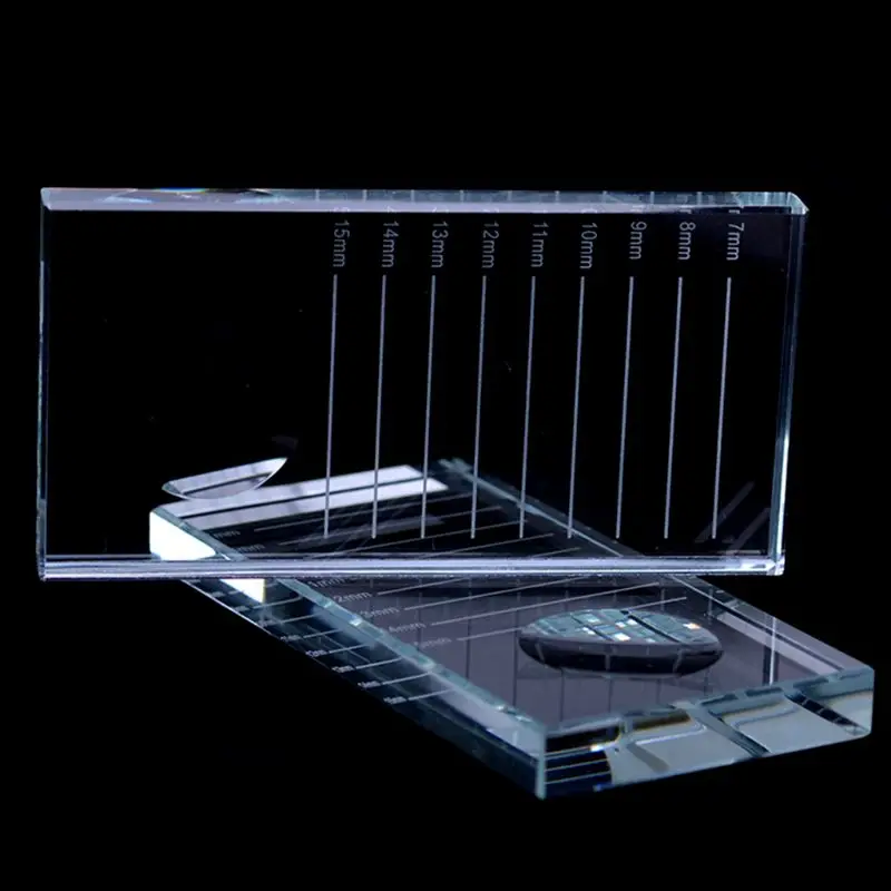 

2 In 1 Glass False Lashes Adhesive Glue Pallet Stand Holder Eyelash Extensions Transparent Tray Makeup Cosmetic Tool