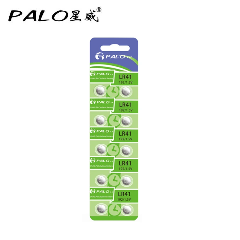 PALO 10x LR41 AG3 392A SR41SW 384 LR736 V3GA 192 1 5 V кнопочный аккумулятор батареи для часов лазерная