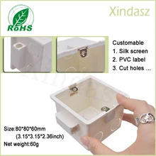 Настенный выключатель нижнее гнездо, 86 кассеты, универсальный переключатель белый задний ящик для 86*86 мм переключатель и розетка