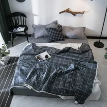 Хлопковое Клетчатое одеяло, супер мягкое тонкое одеяло, полотенце, покрывало, покрывало для кровати, для путешествий, дивана, постельные принадлежности