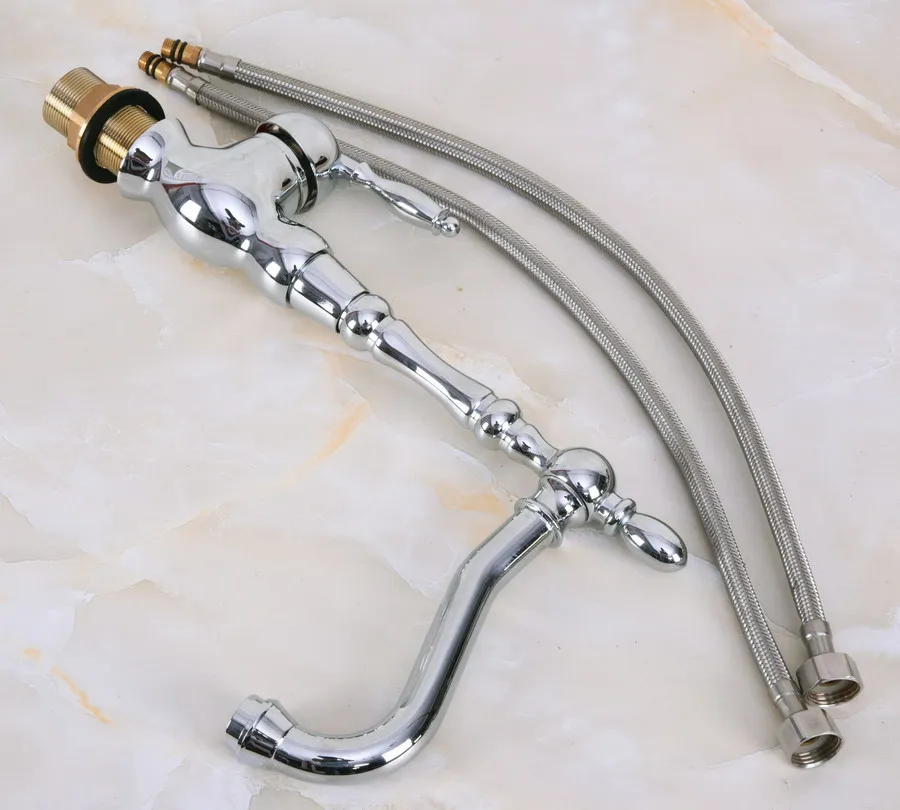 Polished Chrome Brass Swivel Spout One Hole/Handle Kitchen/Bar Bathroom Sink Faucet Hot&Cold Mixer Tap anf929