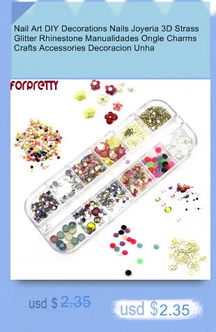 Дизайн ногтей forpretty Стразы Блеск Mix Para Unha Half-жемчужина strass Adesivo клей 3D DIY Коробка для инструментов кристаллы pegamento