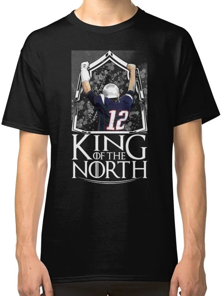 Том Брэди King Of The North Для мужчин черный топы футболки Костюмы 100% Хлопковые
