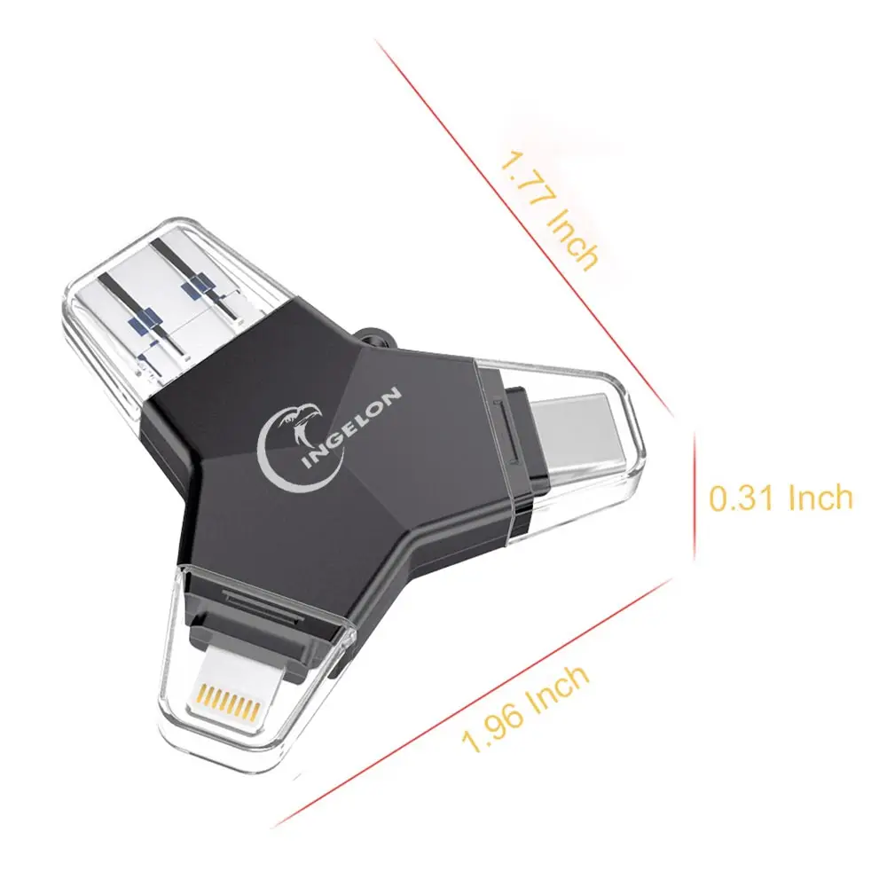 Ingelon USB 3,0 флэш-накопитель 32 Гб 64 Гб 128 ГБ Флешка usb c micro typeC Android Y Стиль зашифрованный USB флэш-накопитель для iphone