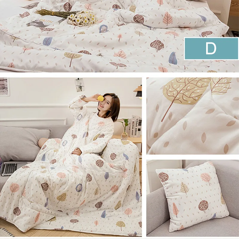 

1 Pcs Winter Lazy Quilt with Sleeves Warm Thickened Multifunction Home Bedding XHC88