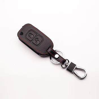 

Car leather key case for Mercedes-Benz E113 A key cover D5 W202 W203 W168 2 buttons leather car remote key case accessories