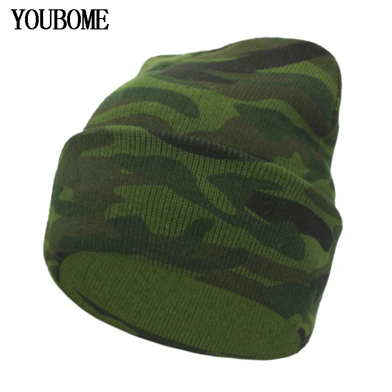 

YOUBOME Fashion Skullies Beanies Men Winter Knitted Hats For Men Women camouflage Gorros Bonnet Warm Male Winter Beanie Hat Cap