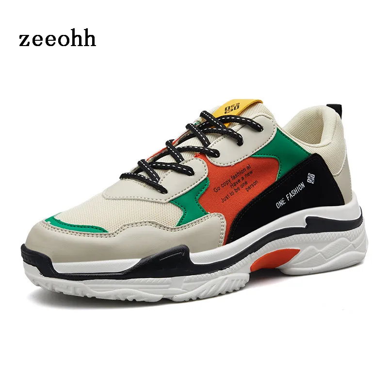zeeohh 2018 Hot Stitching Contrast Color Dad Shoes Thick
