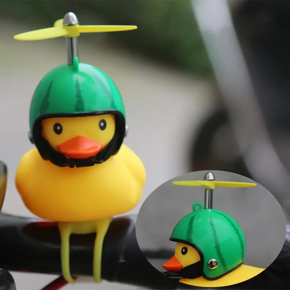 Excellent Bike Horn Bicycle Lights Bell Lovely Cute Duck Squeeze Helmet Electric Car Horn Lamp for Children Adults 25