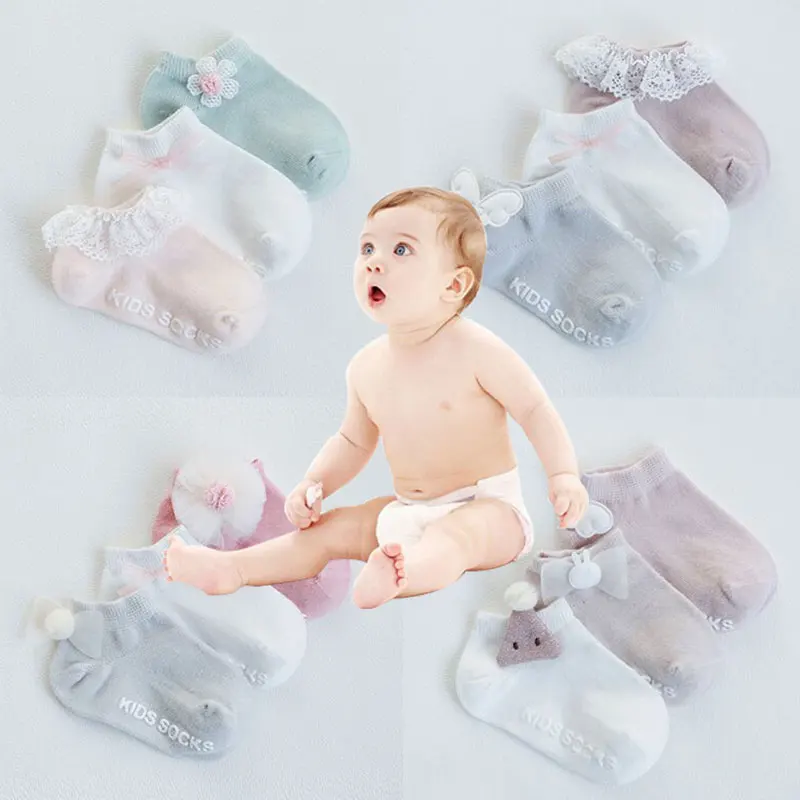 New Cotton Baby Spring And Summer Socks Cartoon Cute Newborn Baby Loose Mouth Socks Children Socks