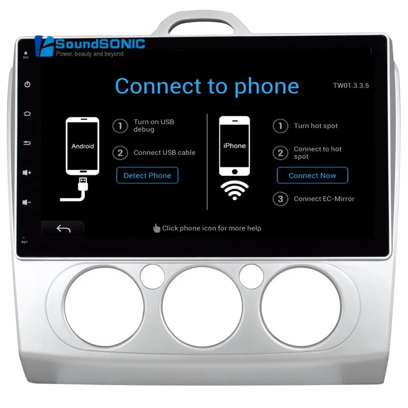 Excellent 10.2Inch Full Touch Screen Android 6.0 Car DVD GPS Special for Ford for Focus 2004-2007 with Manual AC Wifi 1024*600 HD Screen 8