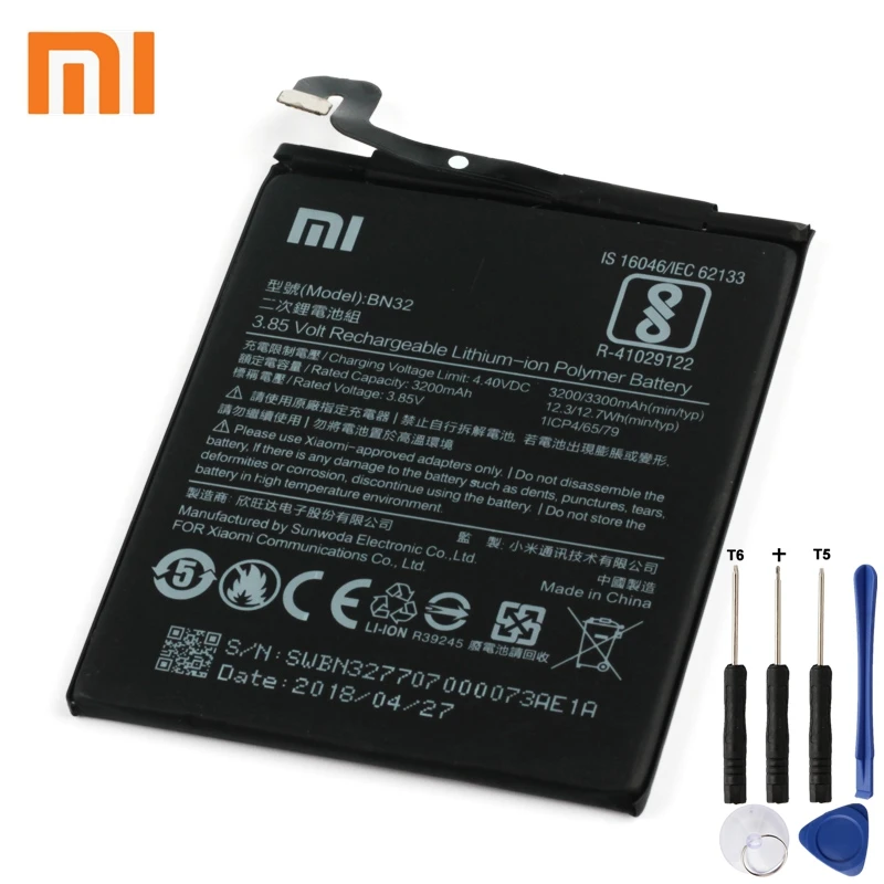 

Xiao Mi Xiaomi BN32 Phone Battery For Xiao mi BN32 3300mAh Original Replacement Battery + Tool