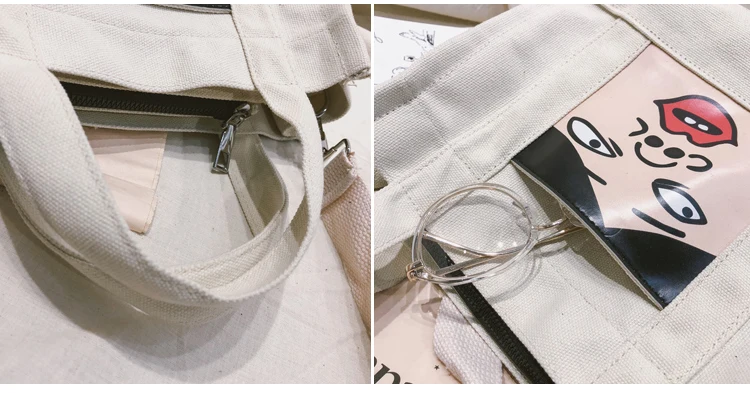 2018 Messenger Bags for Women Preppy Style Girls Ladies Canvas Shopping Travel Casual Totes Girls Zipper Shoulder Crossbody Bags_37