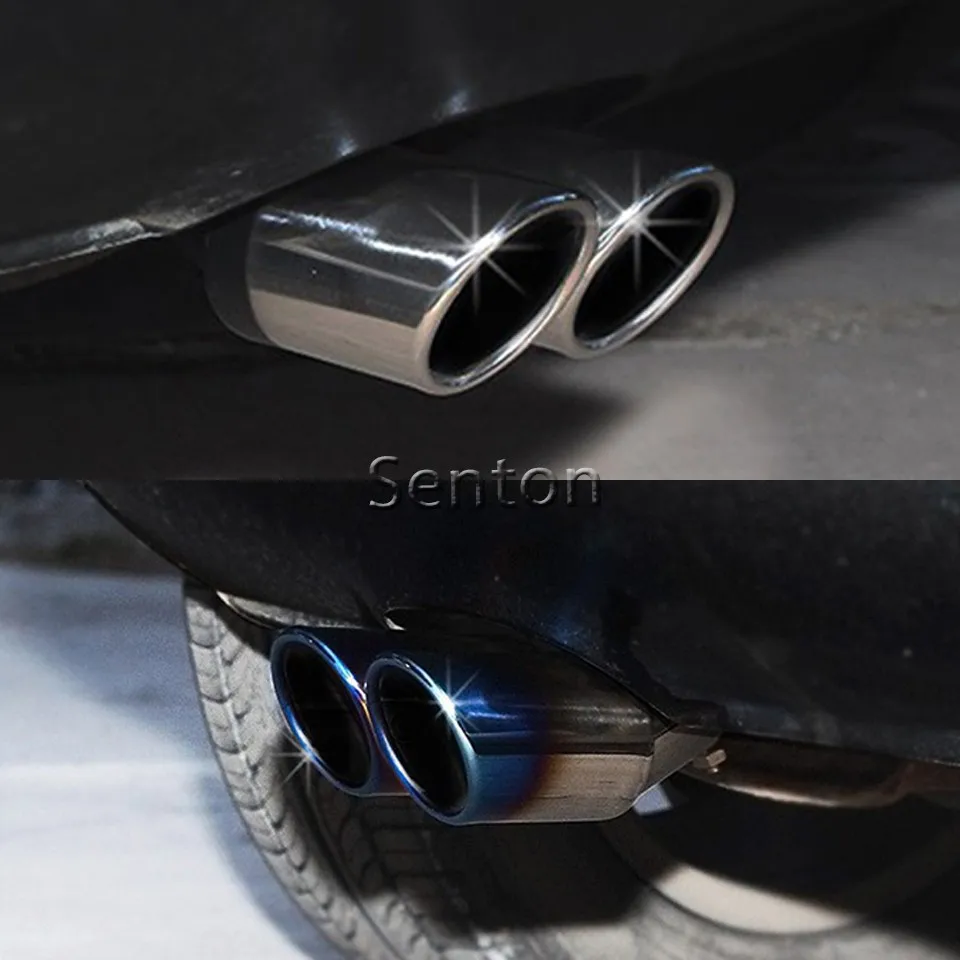 Car Twin Exhaust Muffler Pipe Tip For Honda Fit Ford Focus Fiesta Suzuki SX4 Chevrolet Cruze Aveo Sonic Nissan Versa Accessories