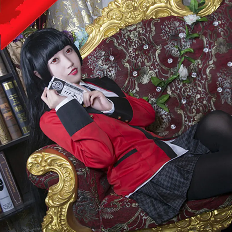 Косплей Аниме Kakegurui Yumeko Jabami костюмы японская школьная униформа для девочек