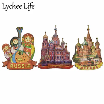 

Wooden Landscape 3D Fridge Magnets Cartoon Pattern Refrigerator Magnetic Sticker Travel Souvenir Home Decoration