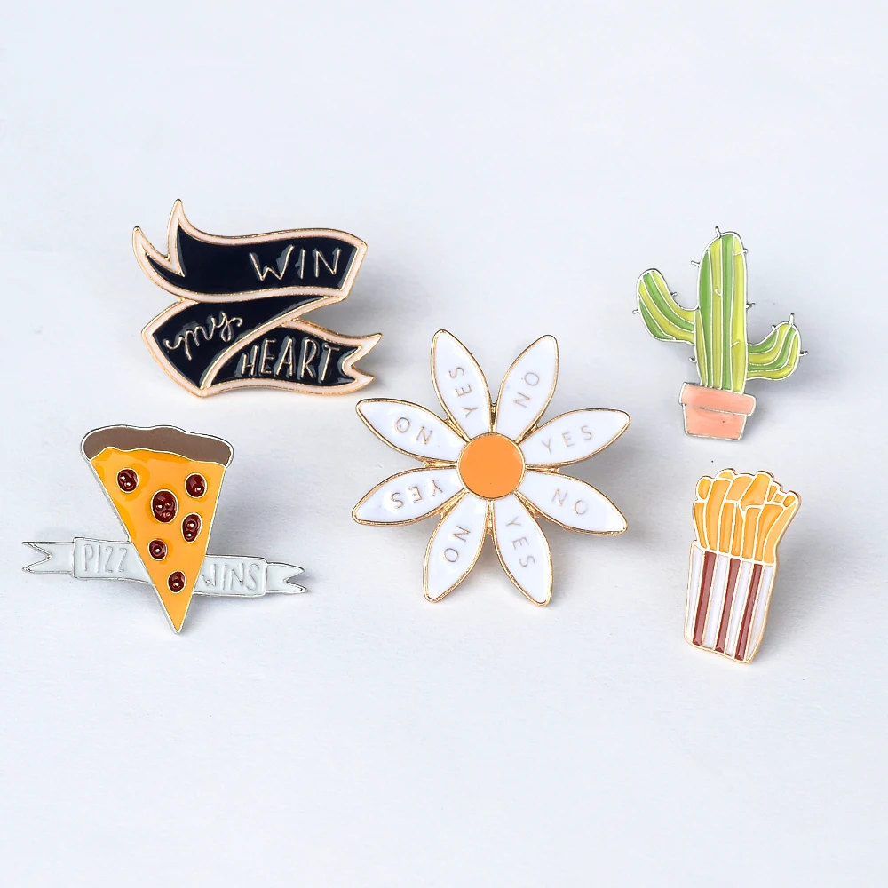 

2017 Chrysanthemum cactus Alloy Metal Pin Badge Clothes Badges Backpack Beautify Icons Package Icon Clothing Decorative Brooches