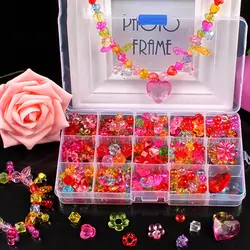 1 коробка DIY бисер игрушки для Для детей ручной работы ожерелья, браслеты, ювелирные изделия Бисер для изготовления комплект для девочек