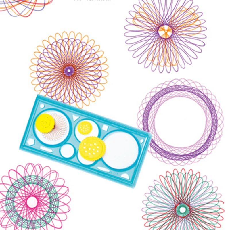 

2 Pcs/Set Beautiful Creative Spirograph Geometric Ruler Learning Drawing Tool Stationery For Student Drawing Set Gift