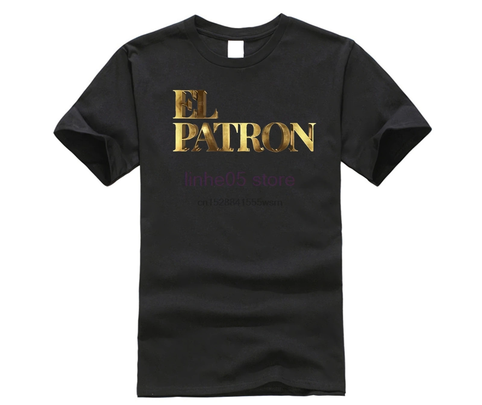 

2019 Pablo Escobar El Patron Gold T-Shirt Crew Neck Short Sleeve 100% Cotton Unique Tees Leisure Man T Shirt Plus Size
