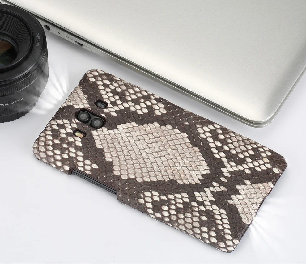 Luxo para Huawei Case do Telefone de Couro Plus Luxo Artesanal Pele Python Real Couro Genuíno Case Telefone p9 5 Caso de telefone & Covers