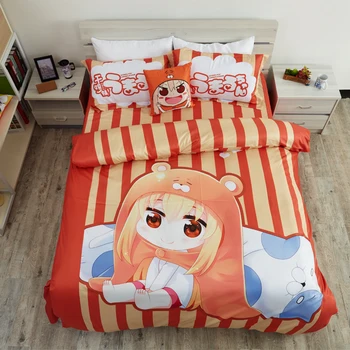

New Anime Cartoon Doma Umaru Quilt Cover Soft Printed Bedding Set With Pillow Cases Bed Sheet Duvet Cover Set 4pc No.CP151202