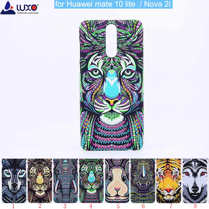 Forest King Aztec Animals Lion Wolf Owl Pattern PC Hard Glow In The Dark Luminous Case Cover for Huawei mate 10 lite nova 2i | Мобильные