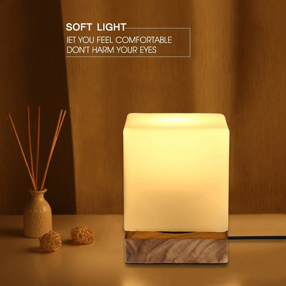 

Modern Ice Cube Led Table Lamp Modern Minimalist Bedroom Square Book Lamp Table Creative Bedside Light Fixture