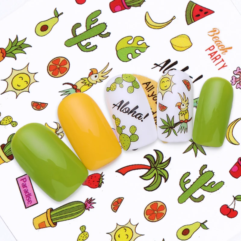 

1 Sheet 6.3 * 5.2cm Nail Water Decals Animal Nail Art Transfer Stickers DIY Manicure Decoration for Summer Nail