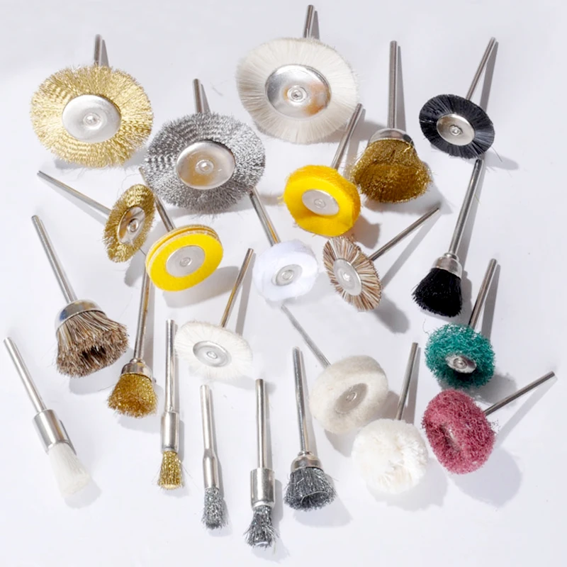 24pcs 2.35mm Shank Assorted Buff Polishing Brushes For Jewery and Crown