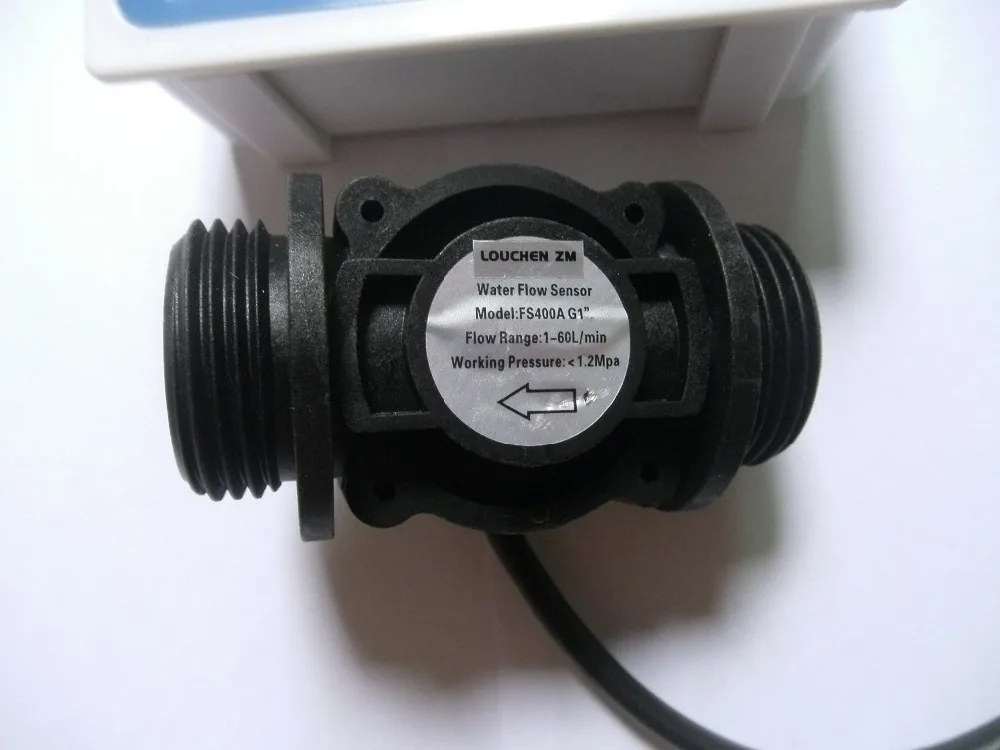 Flow Water Sensor Meter Digital LCD Flowmeter Display Quantitative Control 1-60L/Min 24V power adapter LOUCHEN ZM G1"