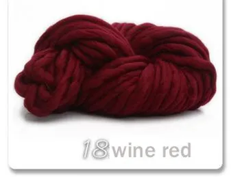 Мягкая теплая нить для вязания стёганого одеяла, 250 г, ручная вязка, одеяло, шапки, супер толстая массивная пряжа, ровинг, громоздкая пряжа для холодной зимы - Цвет: wine red