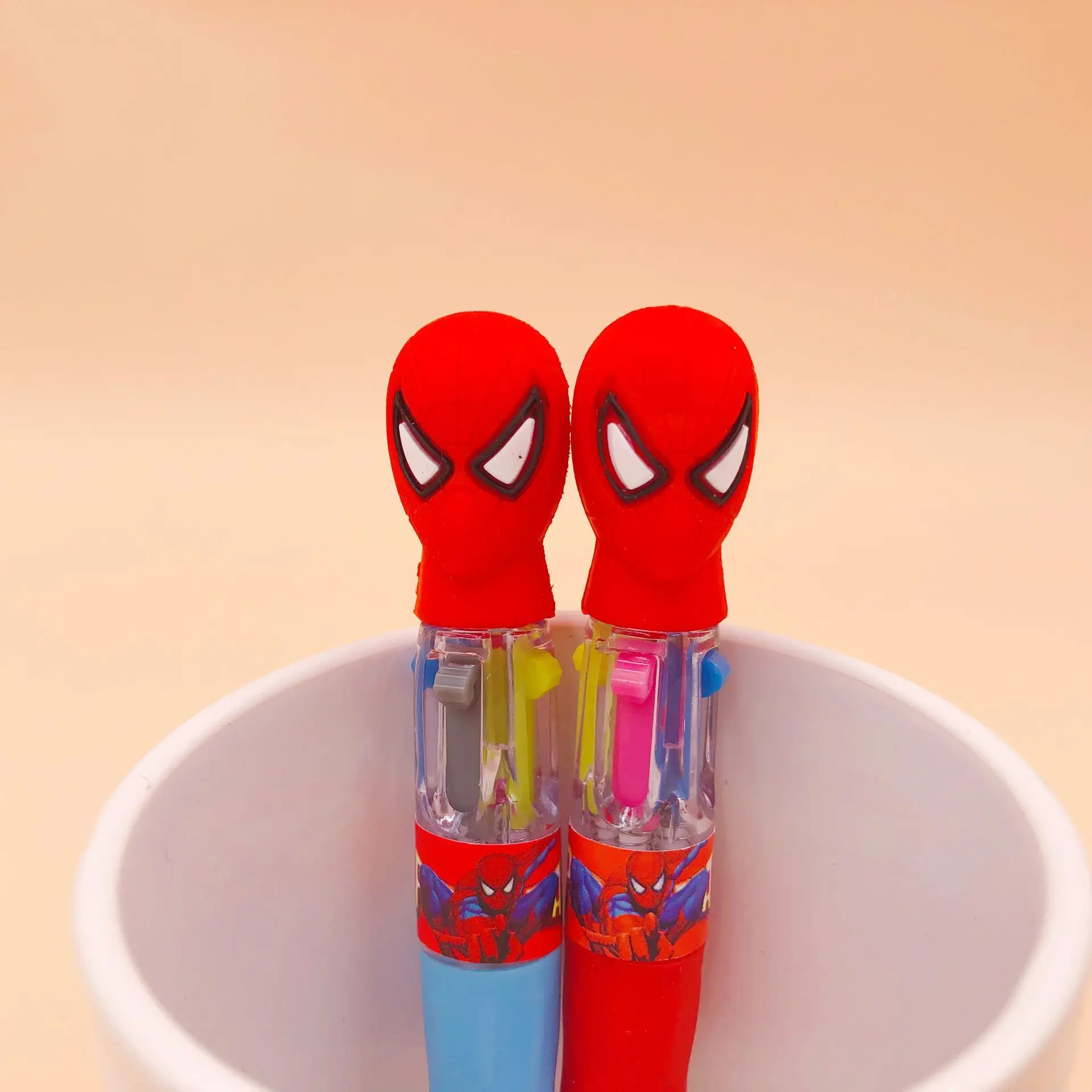 

1 PCS Mini 4 colors Spiderman Ballpoint Pen Cartoon animal ball pen School Office writing Supplies Stationery Gift