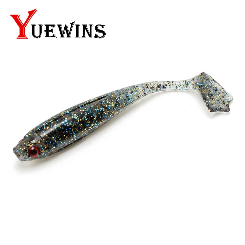 YUEWINS 3 шт рыболовные крючки-приманки головная Мягкая приманка 9 см 5g искусственные приманки живот открытым весло хвост гольян резиновые