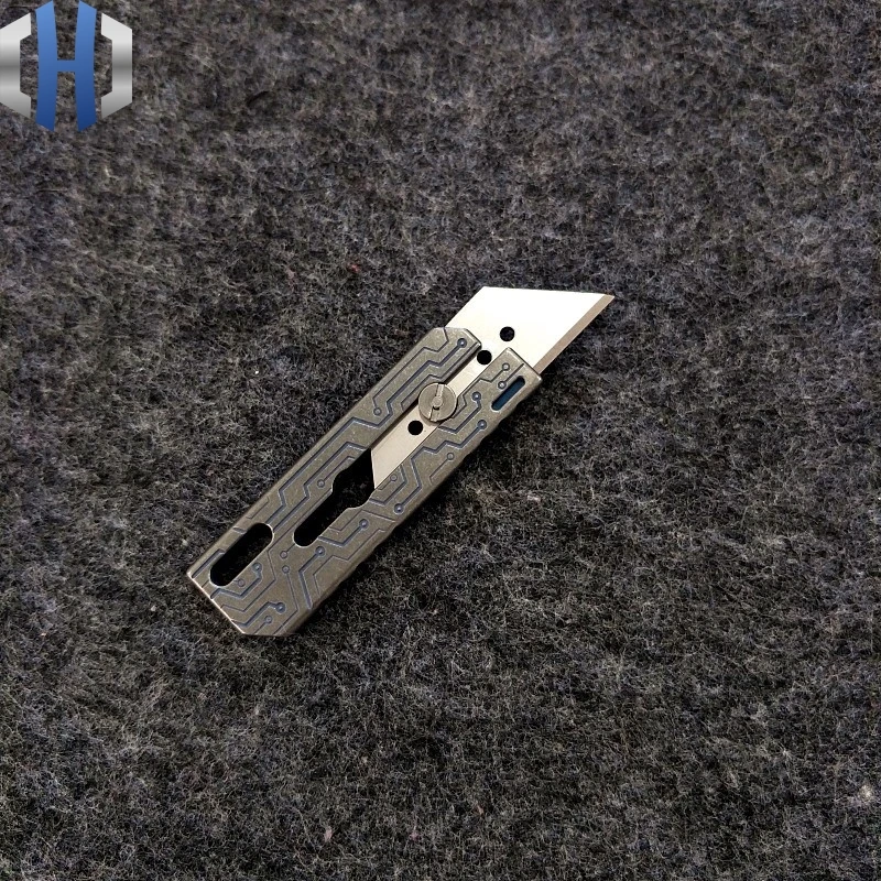 Titanium Alloy Second Generation Utility Knife EDC Outdoor Tool Knife Heavy Cut Paper Open Box Weapon One Hand Open And Close Titanium Alloy Second Generation Utility Knife EDC Outdoor Tool Knife Heavy Cut Paper Open Box Weapon One Hand Open And Close