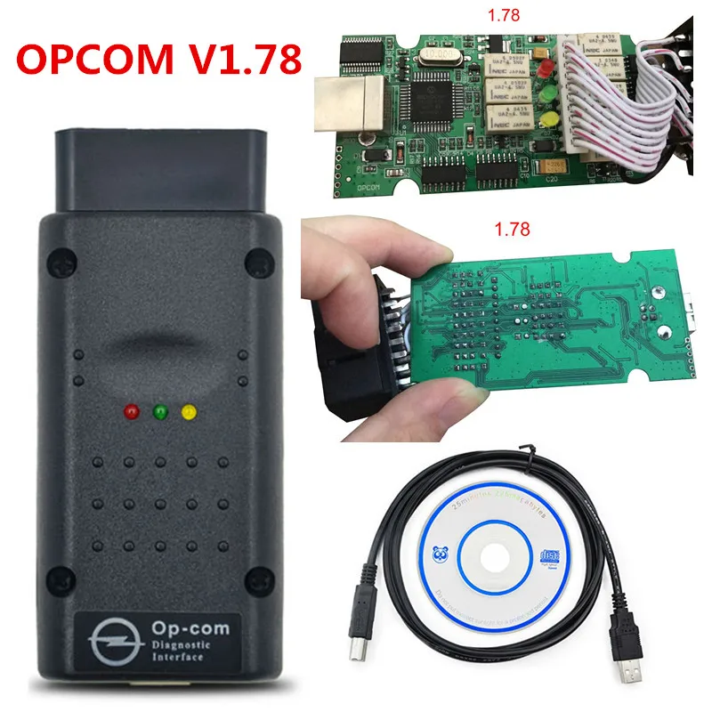 OP COM V1.99 OPCOM V1.95 с самым лучшим для зеленой печатной платы реальные PIC18F458 чип OBD2 подключению CAN-шины для Opel obd2 Профессиональный диагностический инструмент - Цвет: OPCOM V1.78