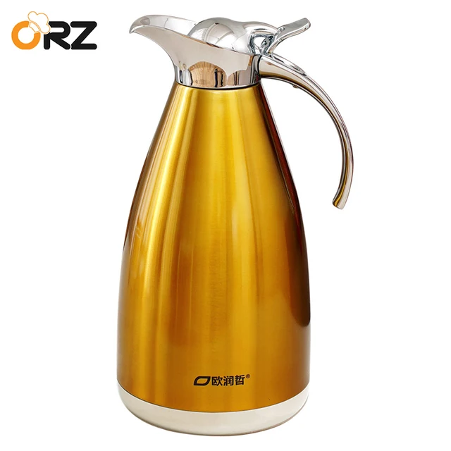 Orz 2l Golden Color Vacuum Bottle Thermos Flask Hot Cold Water Orz 2l Golden Color Vacuum Bottle Thermos Flask Hot Cold Water Coffee Tea Beverage Insulation