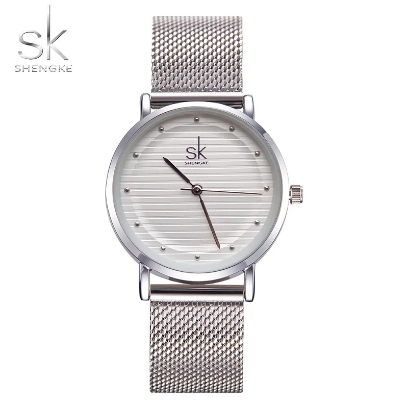 

Shengke Brand Quartz Wrist Watches Fashion Watches Women Casual Dress Luxury Sliver Ladies Rhinestone Waterproof Reloj Mujer SK