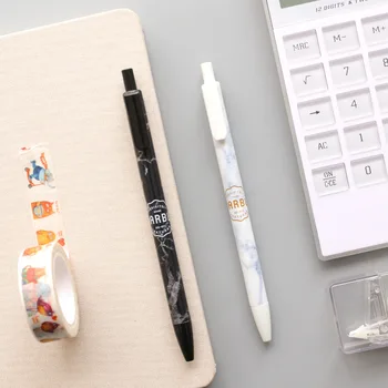 

4 pcs Marble gel pen 0.5mm Black color ink pen gift Stationery Office accessories School supplies FB503