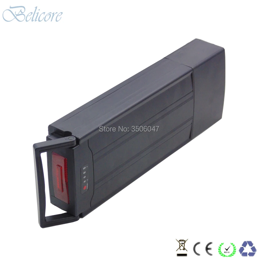 

high capacity 36v 350w 500w electric bicycle battery 36v 23ah rear rack style e-bike battery for cargo bike