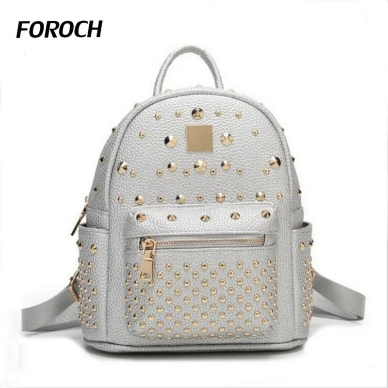 FOROCH Women Backpacks Women Genuine Leather Backpacks Female School