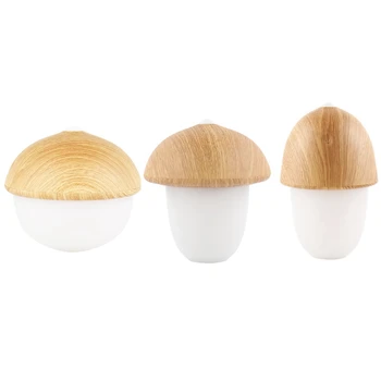 

Desk Lamps 3Pcs Wood Mushroom Led Light Dimmable Silicone Night Child Baby Gift Mood Press Switch LED bulbs Art Deco