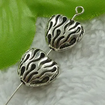 

120 pieces antique silver heart hollow spacers 15x15mm #2732