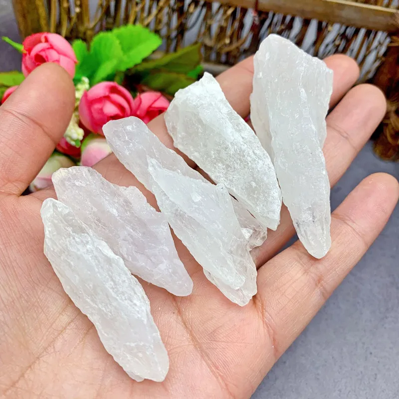 

AAAA+ 50g Natural Mineral White Quartz Crystal Stone Bud Crystal Rock Chips Specimen Healing Collection Fish Tank Stone