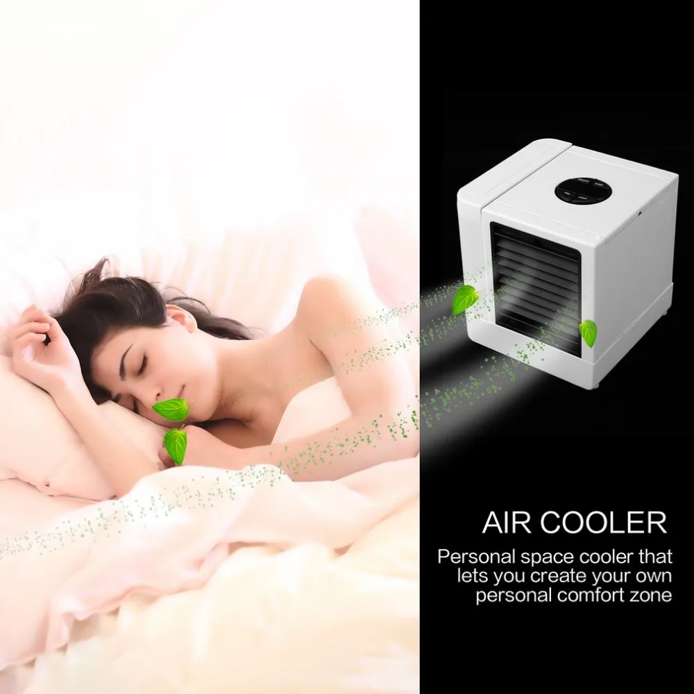 

USB Mini Air Conditioner Humidifier Purifier 3 Modes 7 Colors Light Desktop Cooling Fan for Office Home Outdoor Travel