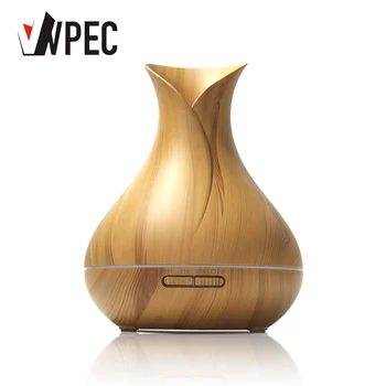 

VVPEC 400ml ultrasonic cold mist humidifier Aroma diffuser wood aromatherapy essential oil diffuser LED lights for office