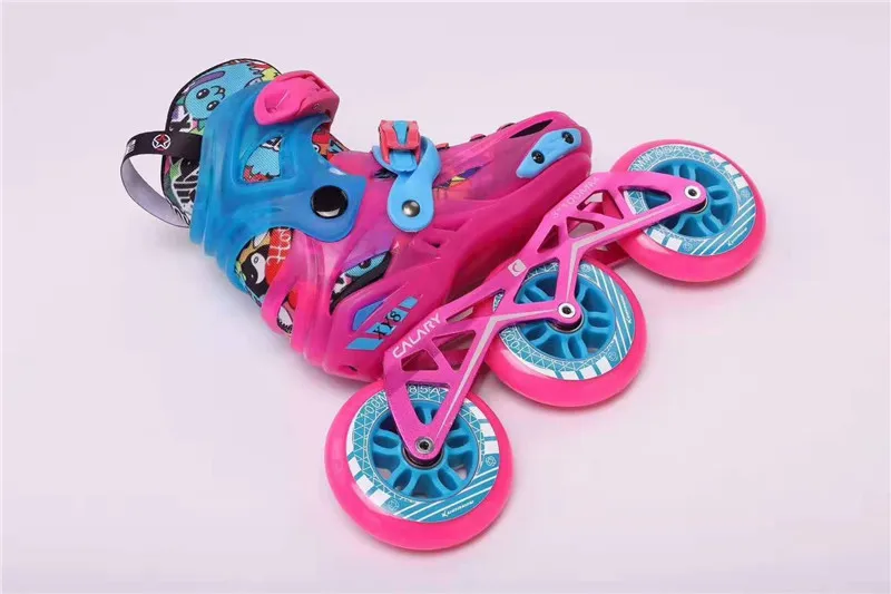 Роликовые коньки для катания на коньках 3X100 мм 100 мм, синие, розовые, s, m, l, детские кроссовки для марафона