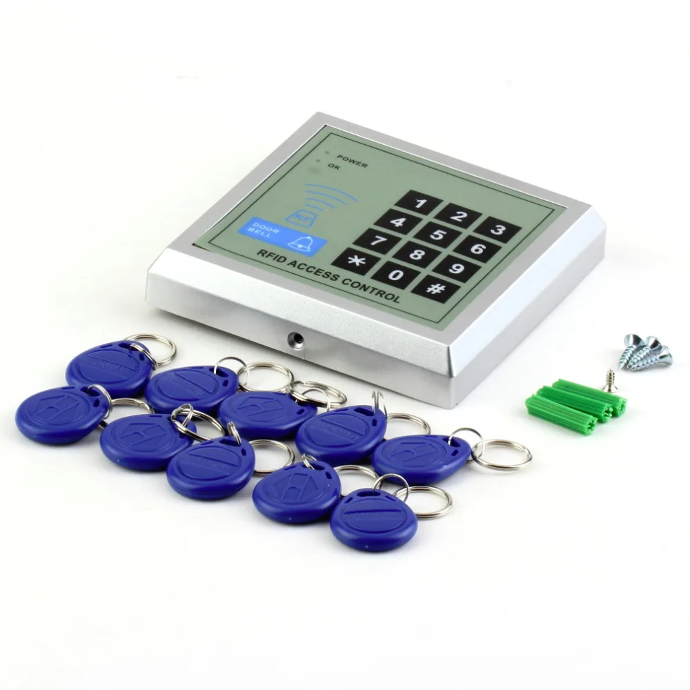 

1set Security Electronic RFID Proximity Entry Door Lock Access Control System + 10 Key Fobs hot search Free Shipping