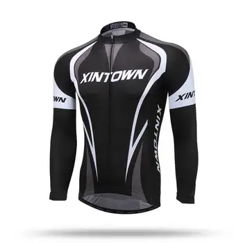 

XINTOWN Cycling Jerseys Thickening Fluff Warm Winter Men Sprot Clothes Sportswear Long Sleeve Jerseys Windproof Anti-wrinkle